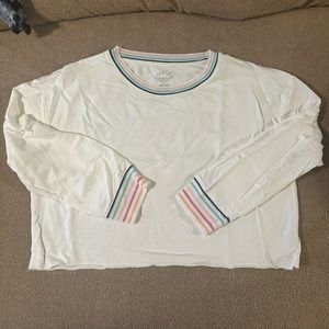 Lightweight white cropped long sleeve